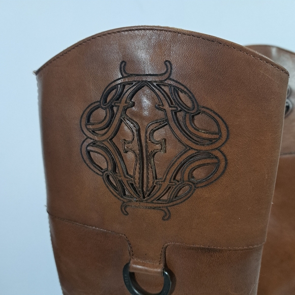 Frye Melissa Logo D Ring Riding Boots SZ 6B - Picture 5 of 15